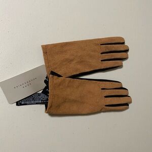 NWT Zara leather And Corduroy  Gloves L
